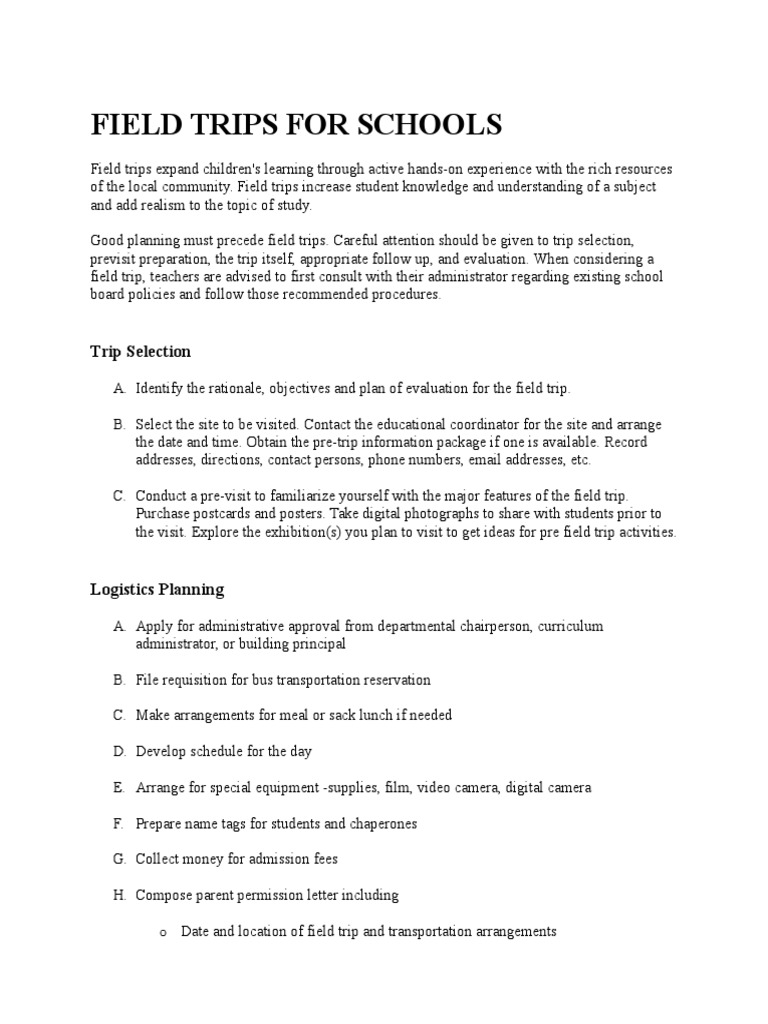 Field Trip | Museum | Curriculum