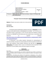 Licenciaturas: Produção Textual Interdisciplinar INDIVIDUAL