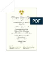 Invitation Card for the MPM-LGD Graduation