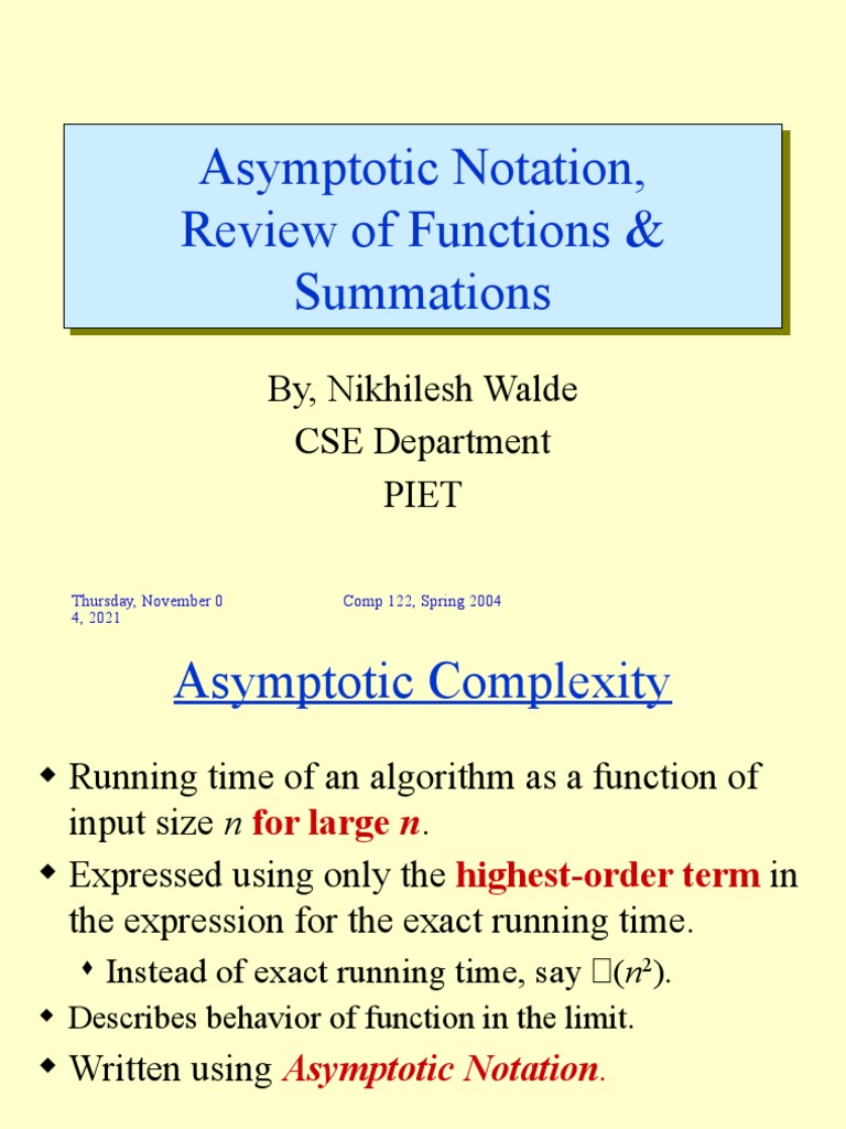Asymptotic Notation in Algorithms | PDF | Matrix (Mathematics) | Np ...