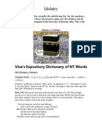 Idolatry: Vine's Expository Dictionary of NT Words