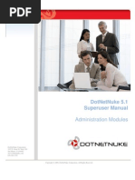 Dot Net Nuke 5.1 Superuser Manual - Administration Modules TOC