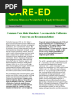 Care-Ed: Common Core State Standards Assessments in California: Concerns and Recommendations