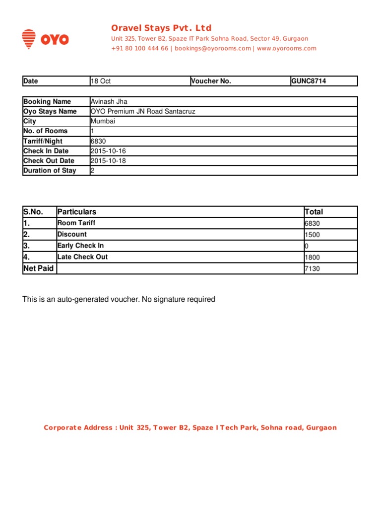 hotel visit report sample