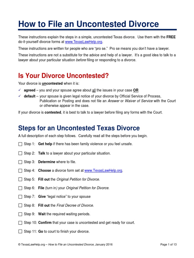 How To File An Uncontested Divorce | PDF | Service Of Process | Divorce