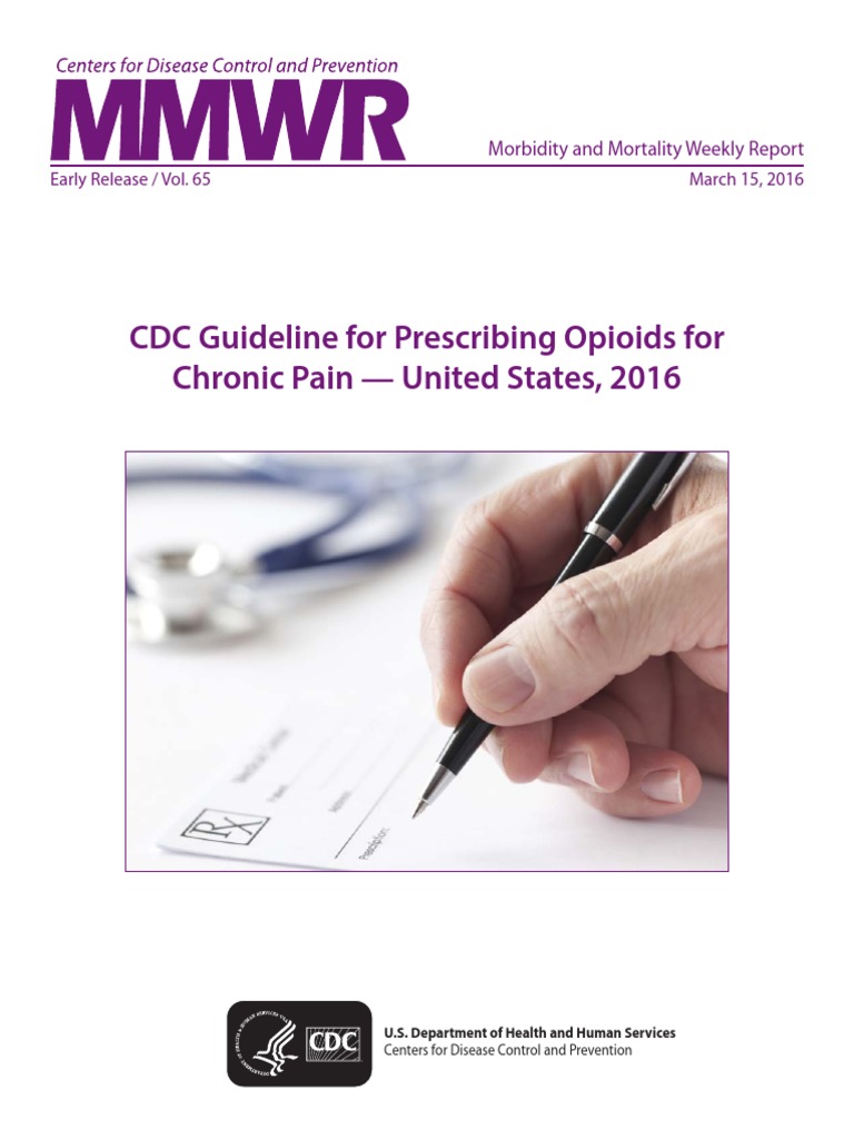 CDC Guideline For Prescribing Opioids For Chronic Pain, United States