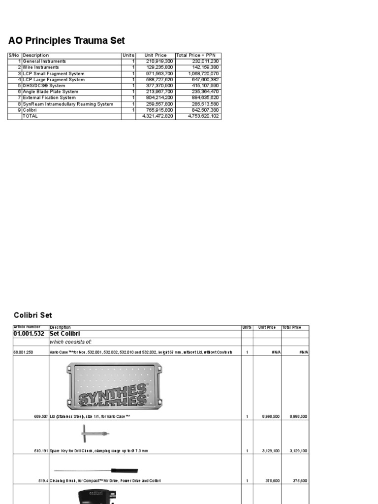 AO Principles Trauma Set 2011-07-22 | PDF | Equipamento | Materiais ...