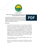 Miembros de Cahucopana son empadronados en medio de una requisa al esquema colectivo de protección de la Corporación