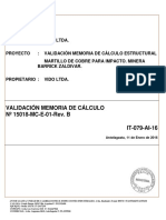 Certificado de Validacion Martillo de Cobre Para Impacto Nº 15018-Mc-e-01-Rev. b