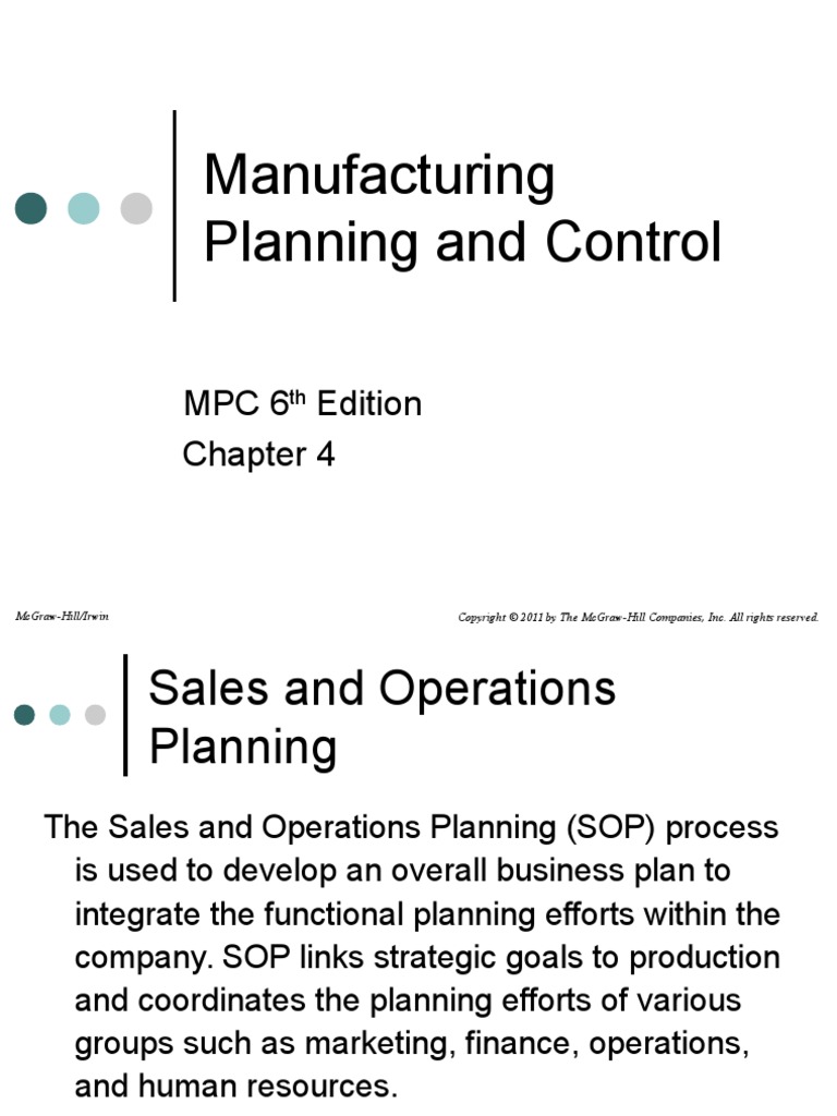 Manufacturing Planning and Control | PDF | Sales | Strategic Planning