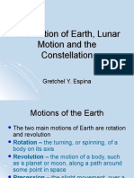 The Motion of Earth, Lunar Motion and The Constellation