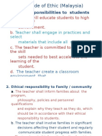 Malaysia Professionalism Teacher Code of Ethics