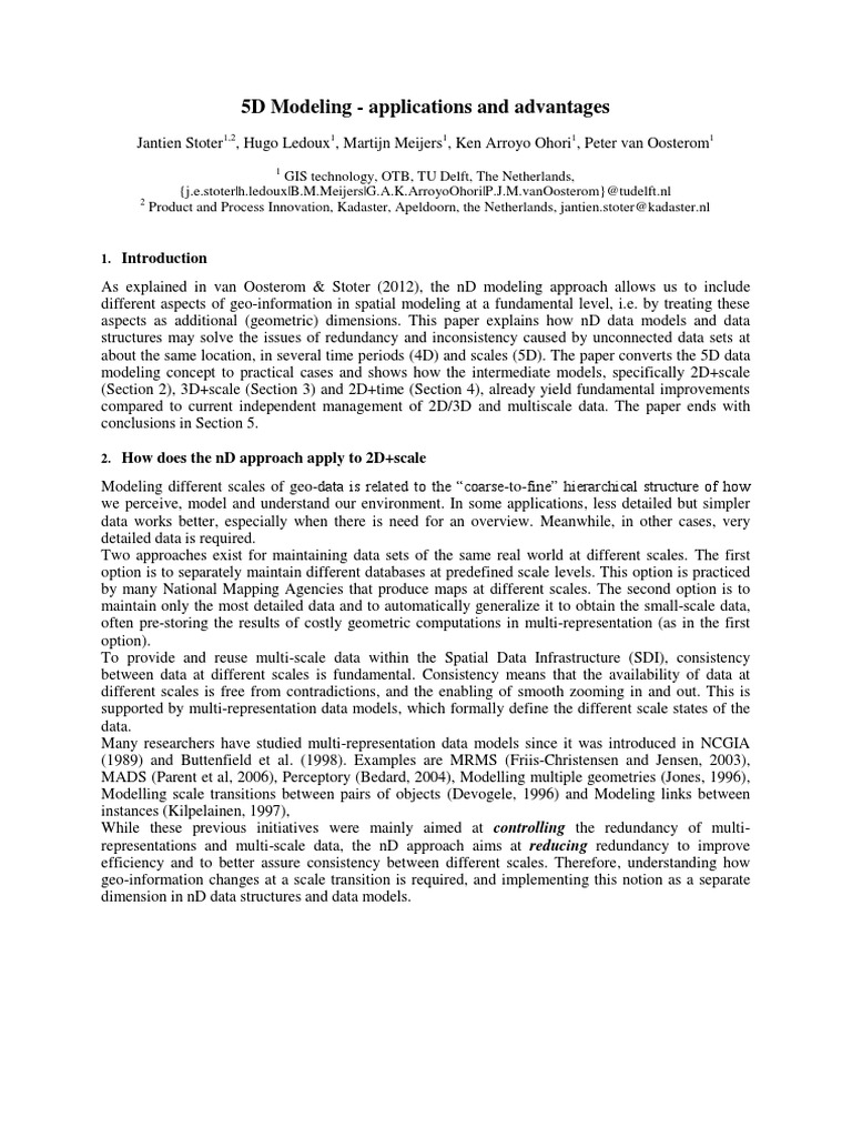 5D Modeling - Applications and Advantages | PDF | Geographic ...