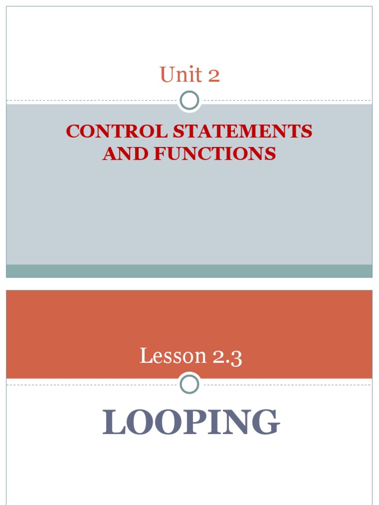 Lesson 2.3 Looping | PDF | Control Flow | Prime Number