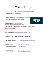 Email Id'S-: Enrollment NO. - A30701914057