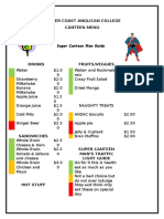 Fraser Coast Anglican College Menu 1