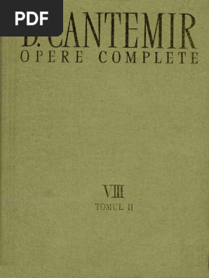 Dimitrie Cantemir Opere Complete Volumul 8 Tomul 2 Sistemul