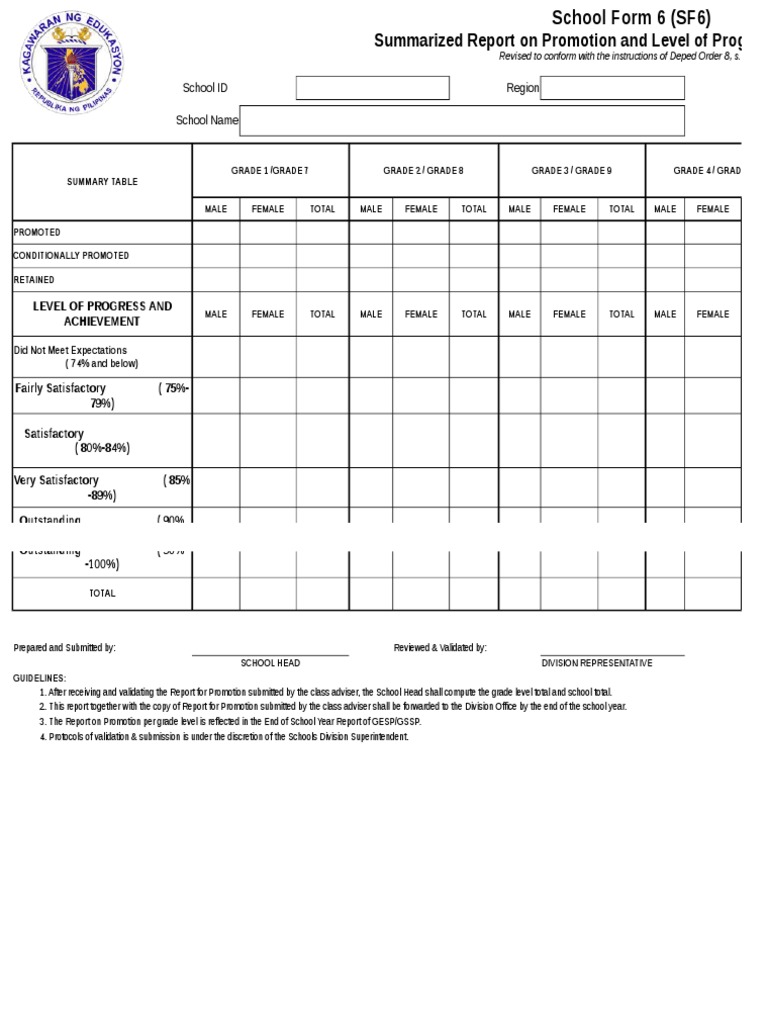 Adjusted SF 5 and SF 6 in Compliance With Deped Order 8 2015 | PDF ...