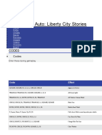 Grand Theft Auto: Liberty City Stories: Codes