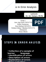 Steps in Error Analysis