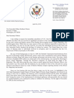 Letter To Secretary Clinton - April 26, 2010