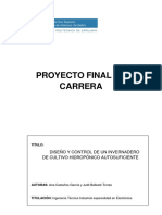 DISEÑO Y CONTROL de UN INVERNADERO de Cultivo Hidroponico Autosuficiente