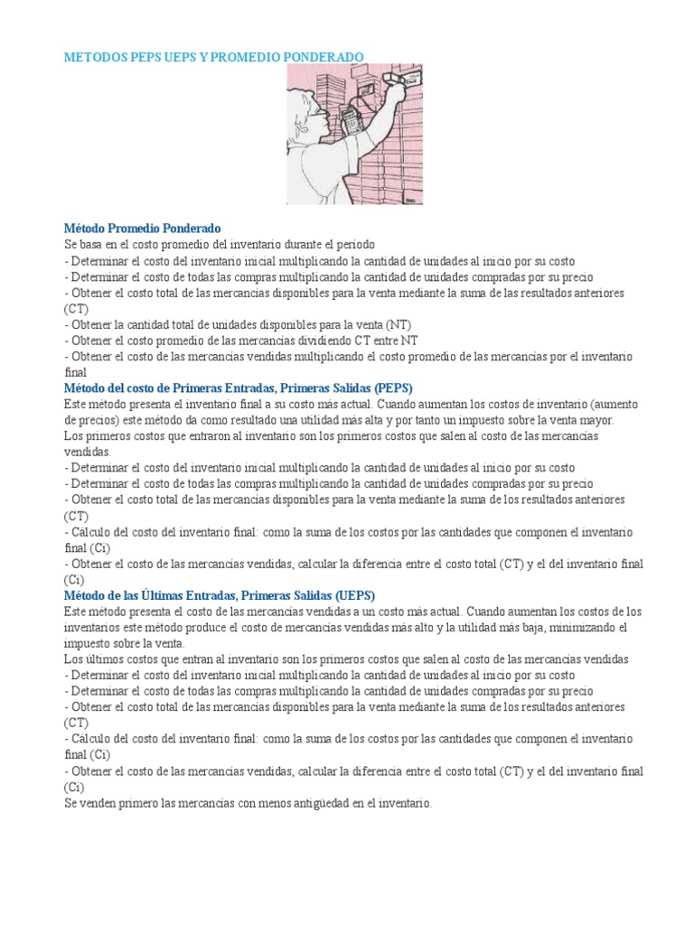 Metodos Peps Ueps y Promedio Ponderado | Inventario ...