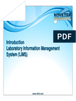 Laboratory Information Management System (LIMS) Introduction