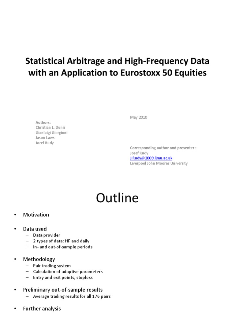 Statistical Arbitrage in Eurostoxx 50 | PDF | Genetic Algorithm ...
