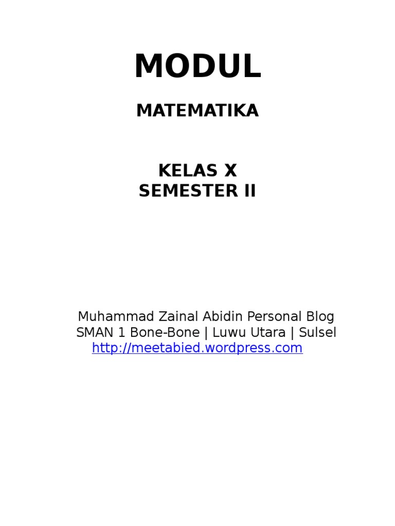 Modul Matematika Kelas Xi Trigonometri | PDF