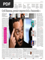 Cyril Hanouna, le premier roi de la «buzzocratie», Le Soir, 16 mars 2016.