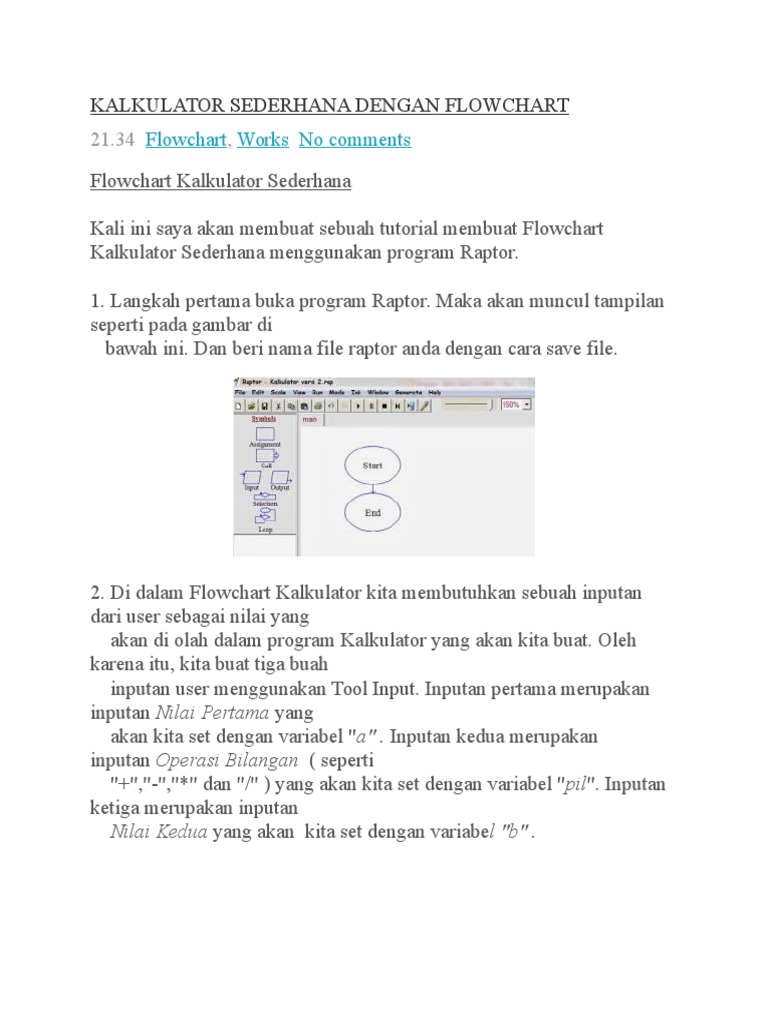 Flowchart Kalkulator Sederhana | PDF