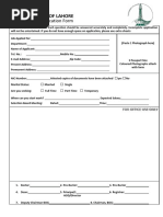 UOL Appointment Application Form