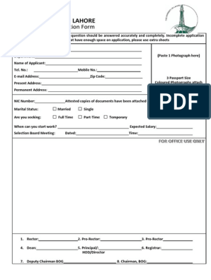 UOL Appointment Application Form, PDF, Employment