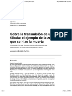 Sobre La Transmisión de Una Fábula