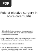 Role of Elective Surgery in Acute Divertiulitis