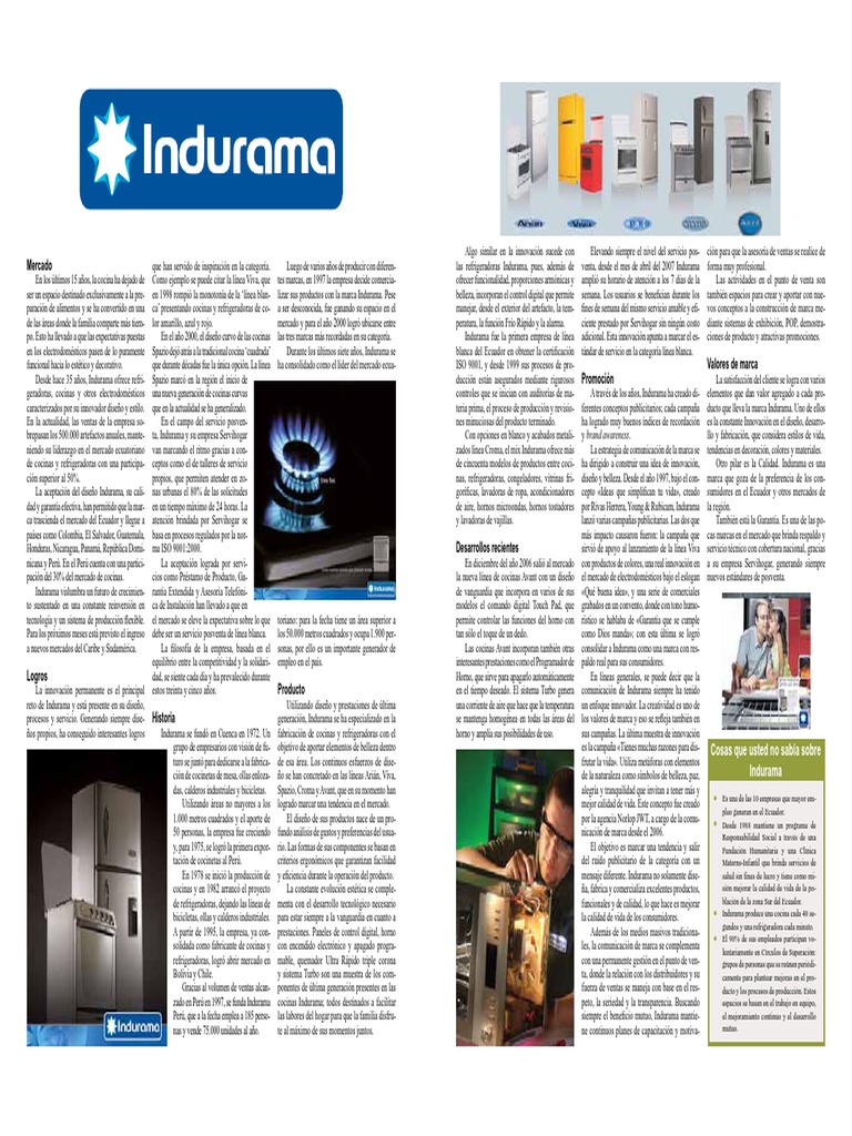 Indurama: Historia y Liderazgo en Ecuador | PDF | Marca | Calidad ...