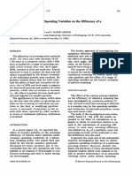 A Study of The Effect of Operating Variables On The Efficiency of A Vibrating Screen