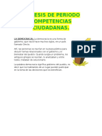 Sintesis de Periodo Competencias Ciudadanas