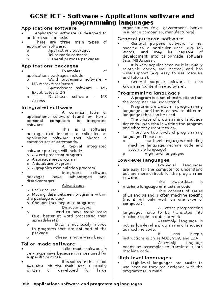 Applications Software Overview | PDF | Application Software | Software