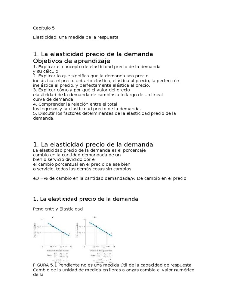 Elasticidad Precio de la Demanda | PDF | Elasticidad (economía) | La ...