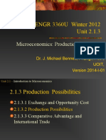 ENGR 3360U Winter 2012 Unit 2.1.3: Microeconomics: Production Possibilities