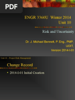 ENGR 3360U Winter 2014 Unit 10: Risk and Uncertainty