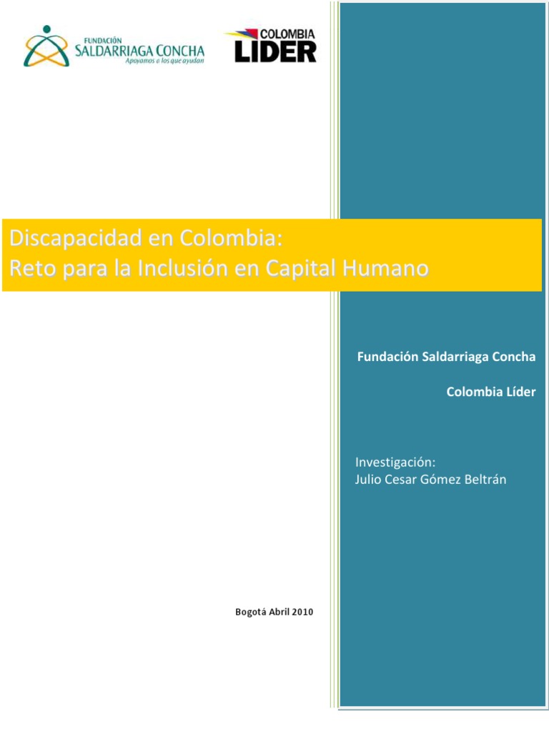 Discapacidad en Colombia: Inclusión y Retos | PDF | Invalidez ...