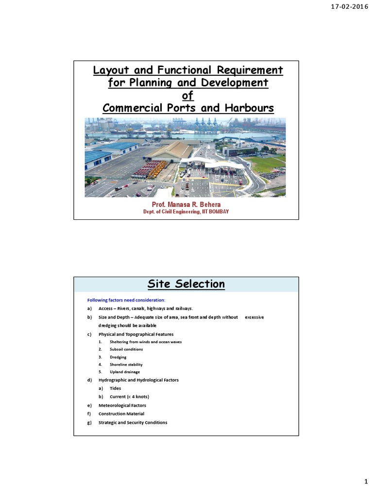Commercial Port Planning Guidelines | PDF | Ships | Pier
