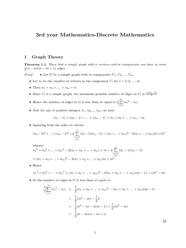 Discrete Math: Graph Theory Theorem | PDF | Teaching Methods & Materials