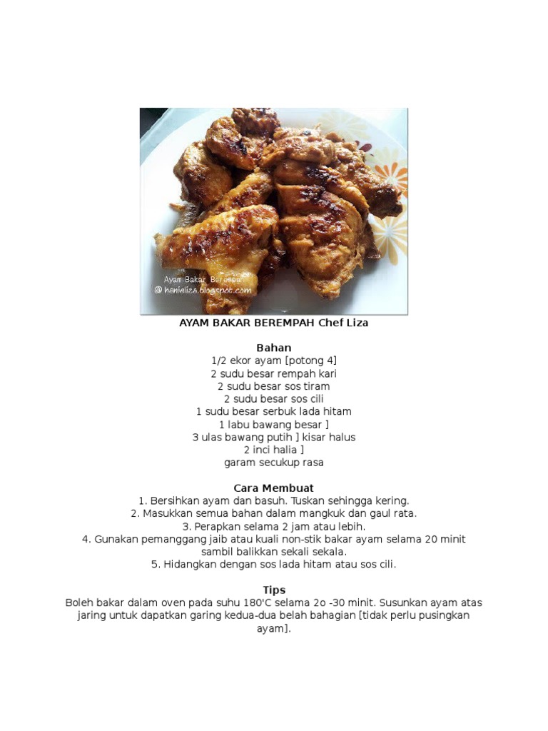 Ayam Bakar Berempah Chef Liza Pdf