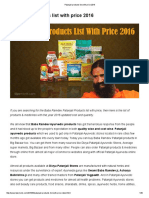 Patanjali Products & Medicines List With Price 2016 PDF