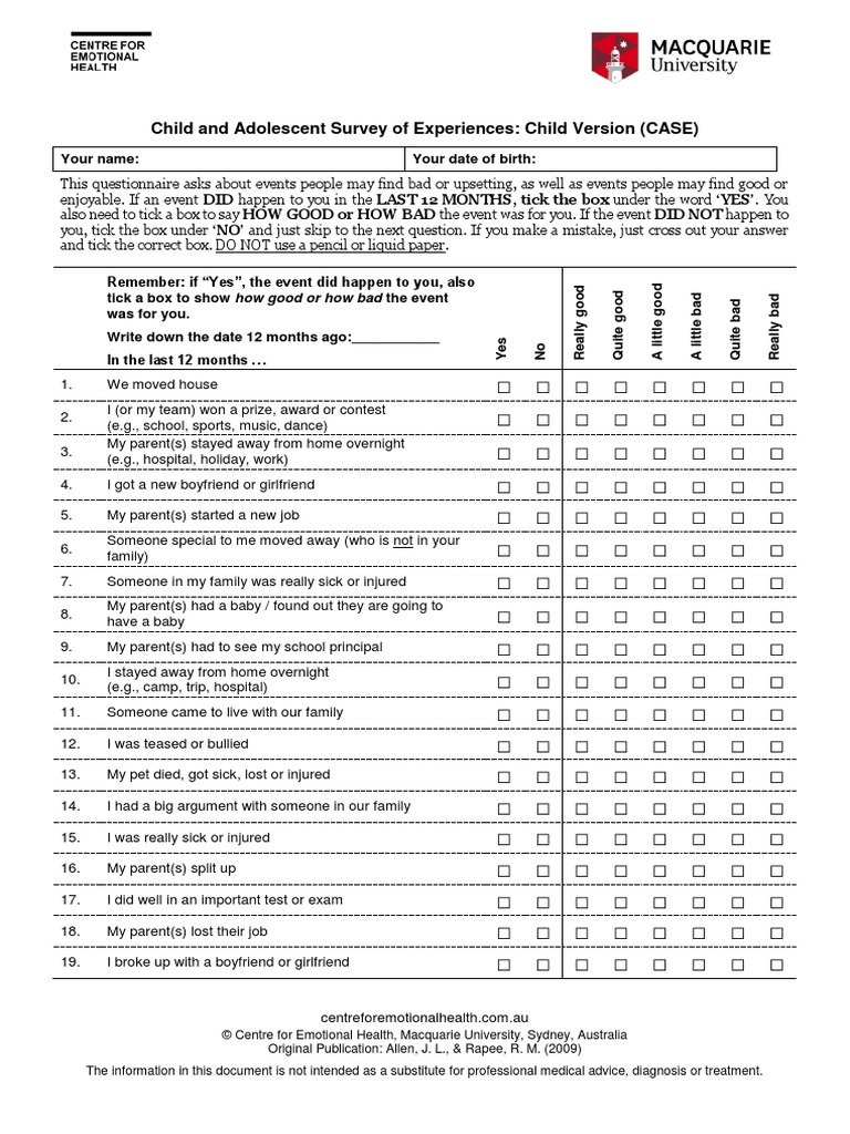 What Is A Recent Life Change Questionnaire? – GOVYR