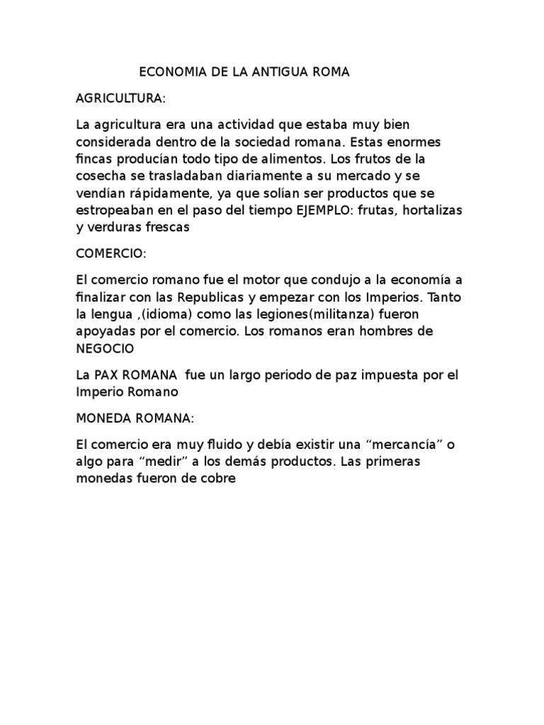 Economía en la Antigua Roma | PDF
